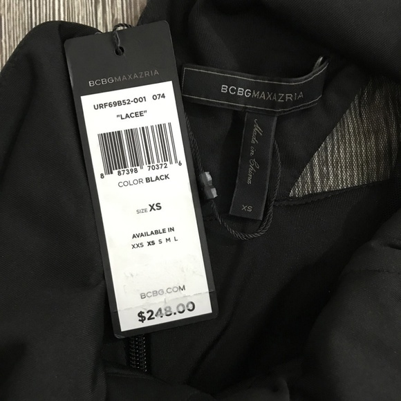 BCBGMAXAZRIA Black Sheer Mesh Short Mini Dress XS - Picture 7 of 8